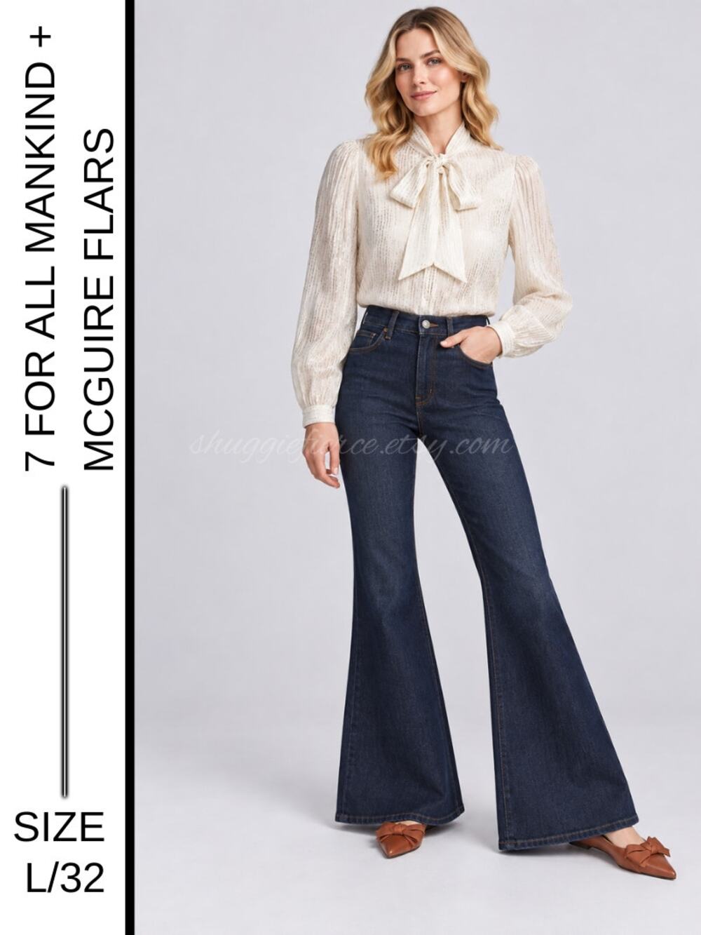 MSRP: $446 | ✨ 7 For All Mankind Size L Blouse + McGuire Size 32 Flare Jeans ✨